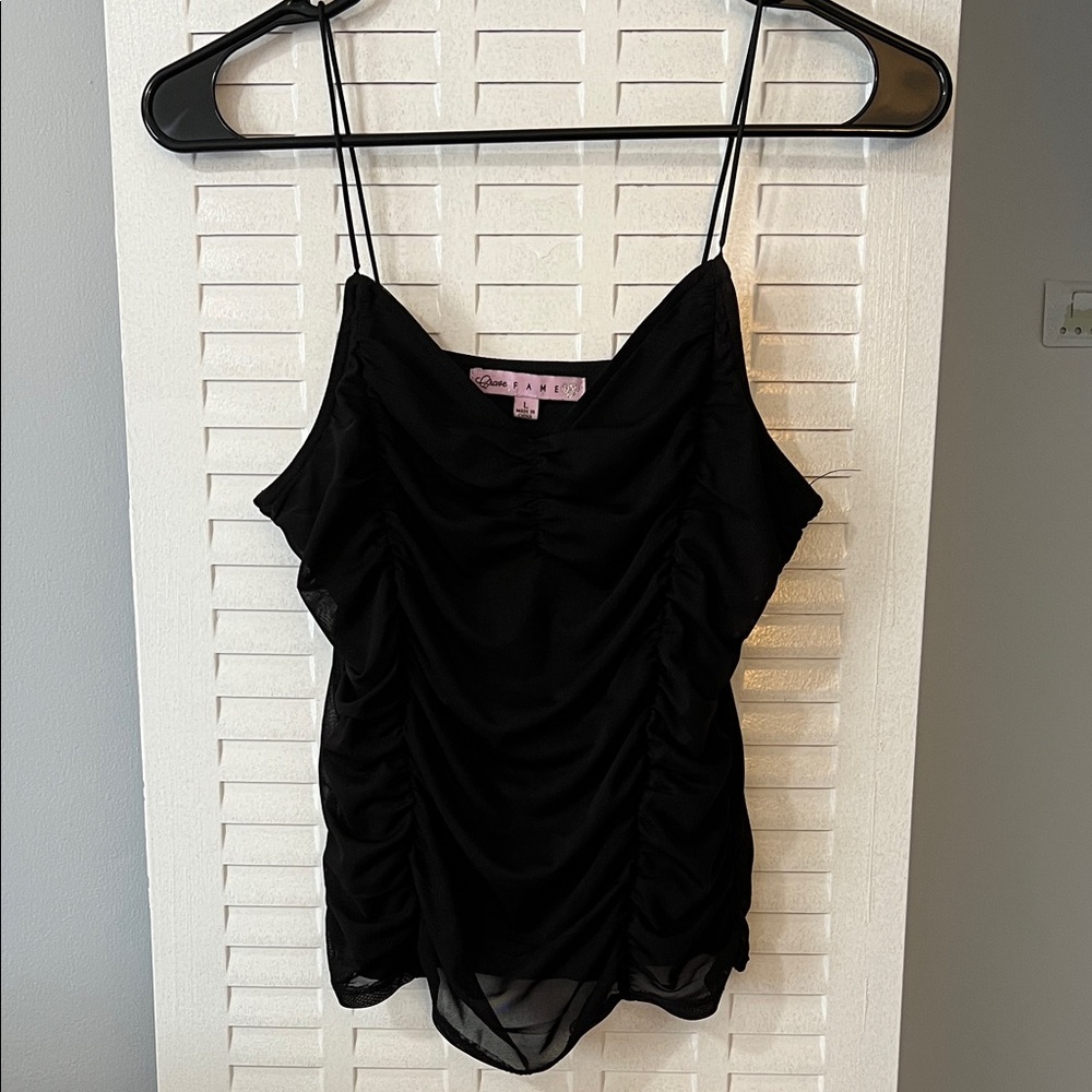 Crave Fame Women's Size L Black Ruched Camisole
